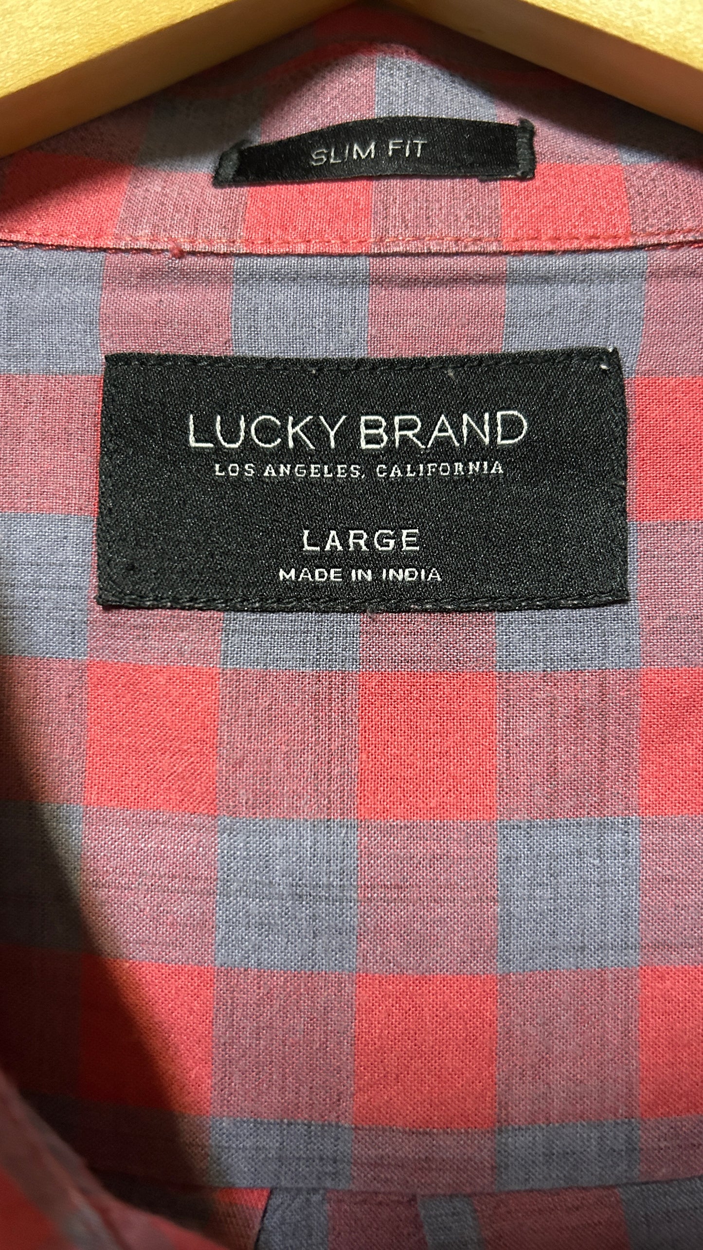 Lucky Brand Long sleeve button down shirt Large red blue