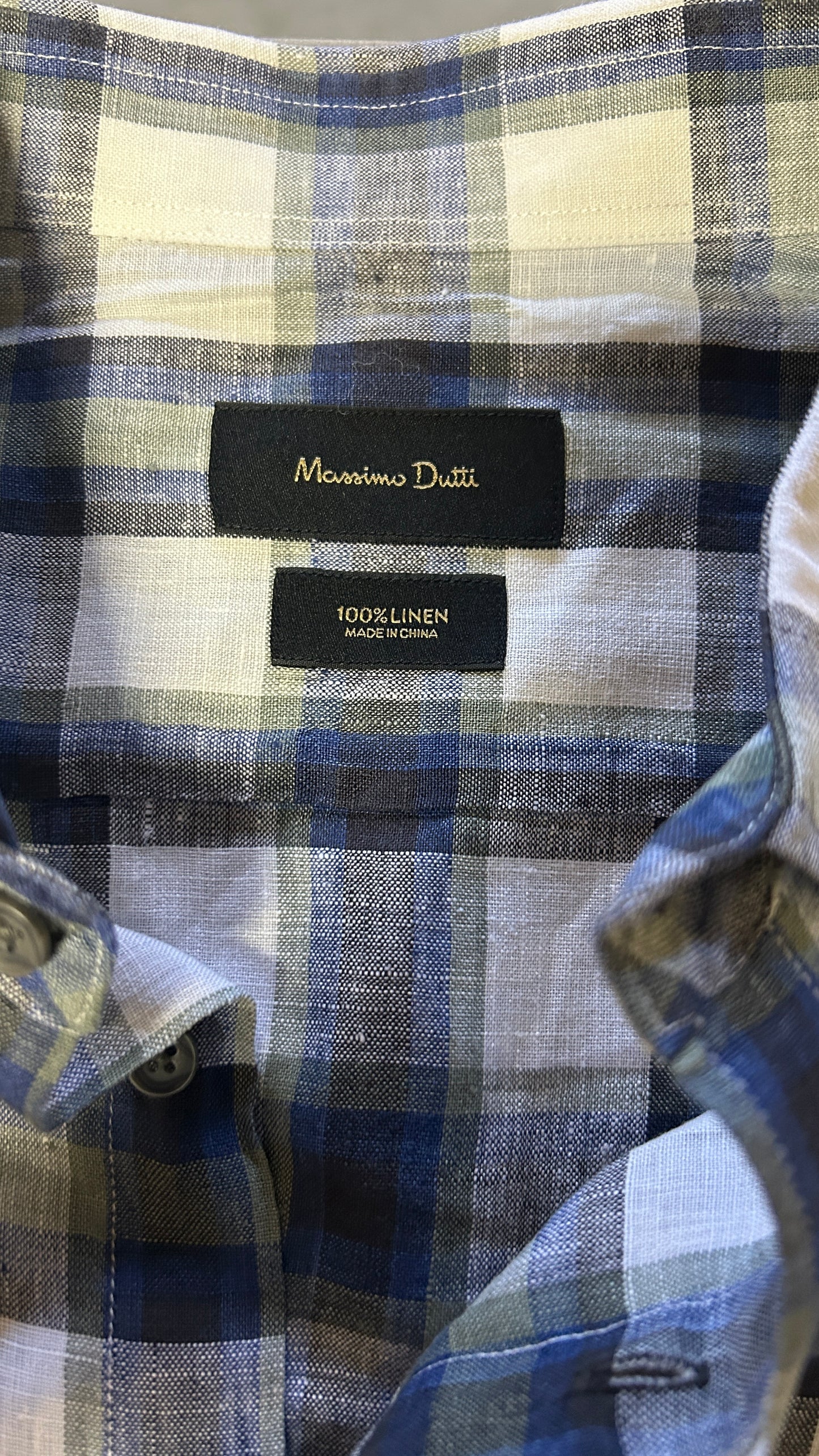Massimo Dutti Long sleeve button down shirt Large Linen