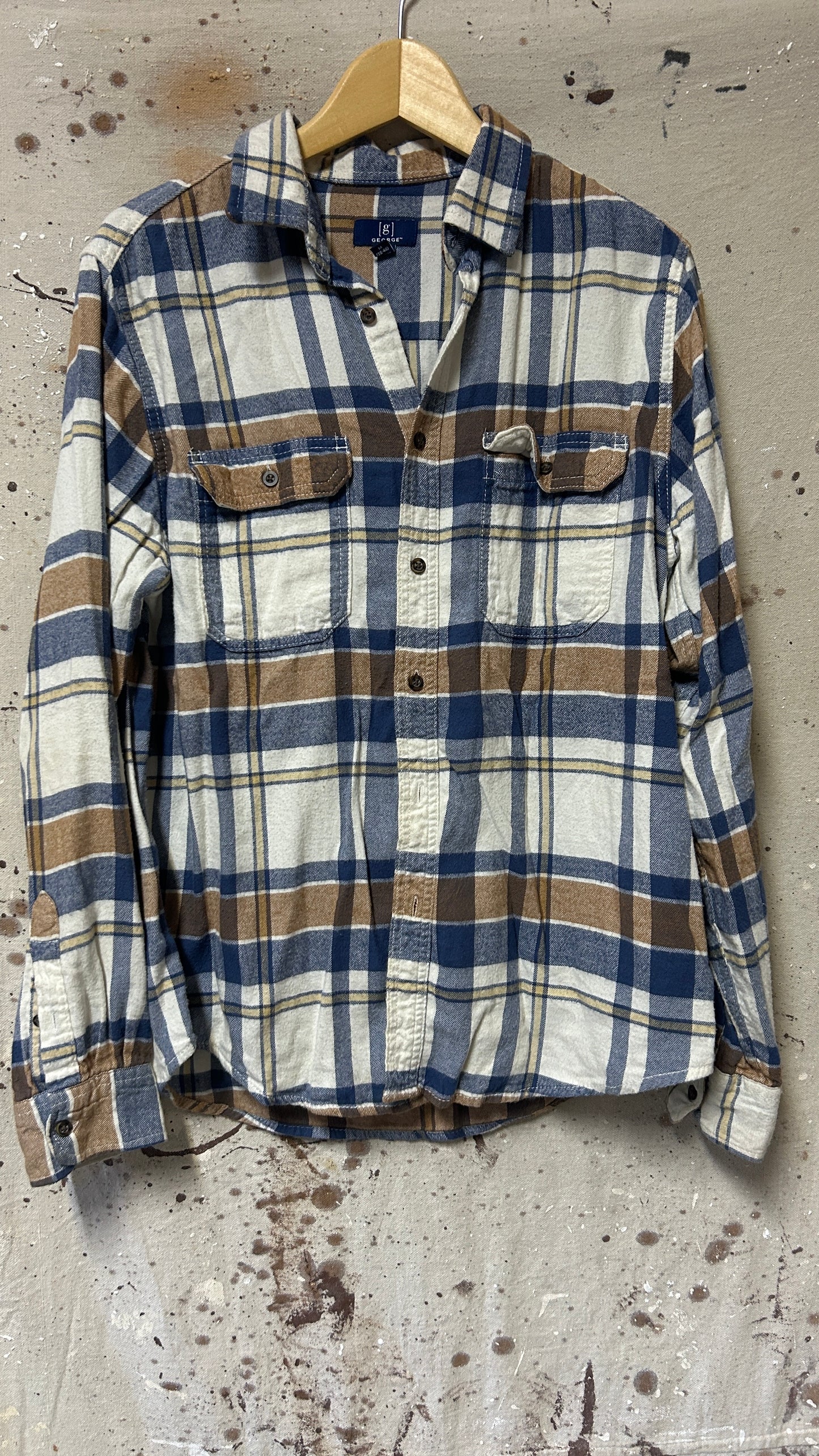 George Long sleeve button down shirt Medium Plaid