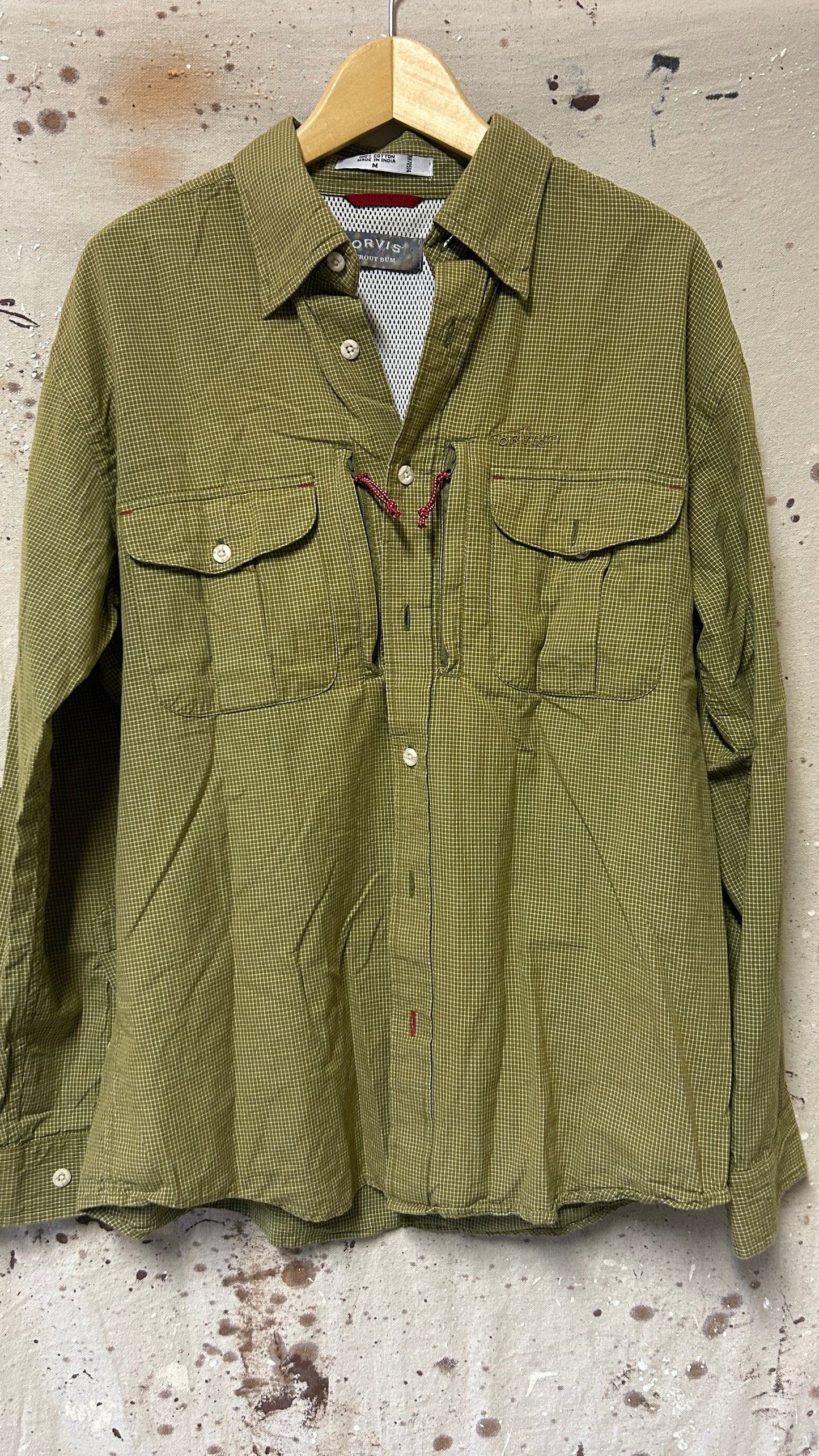 Orvis Troutbum Long sleeve button down shirt Medium Cotton