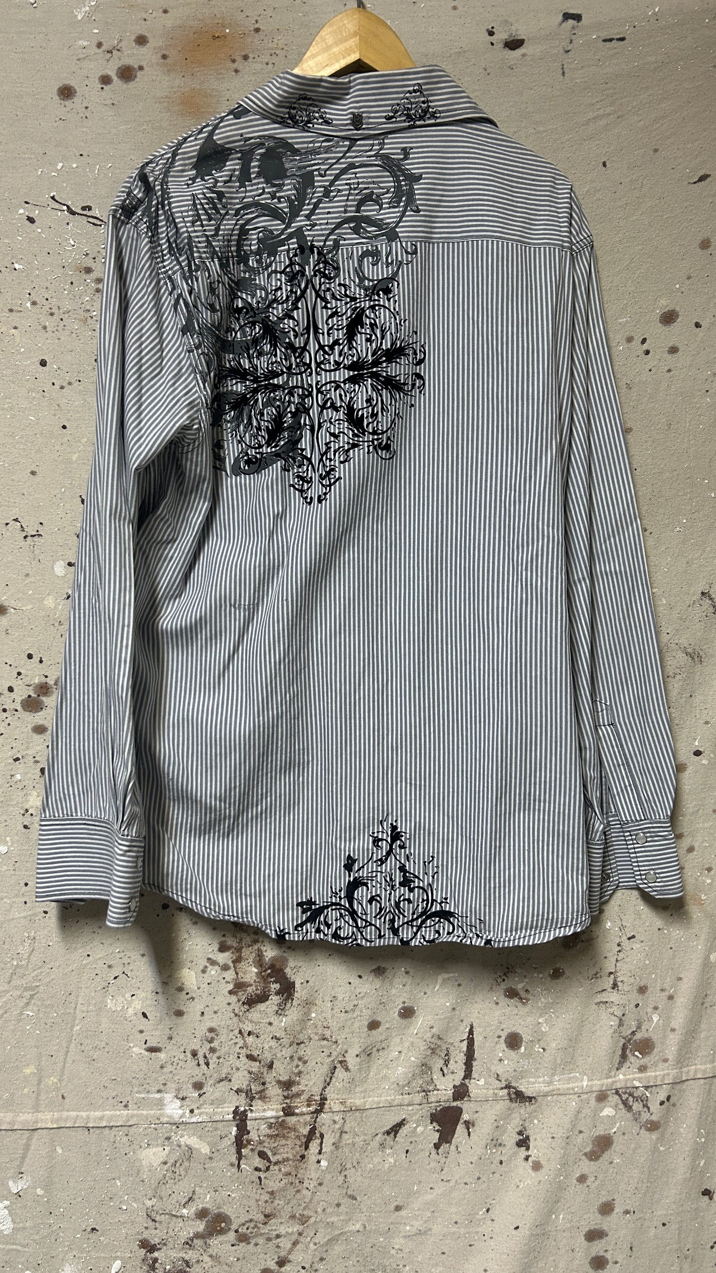 Petrol Long sleeve button down shirt Large