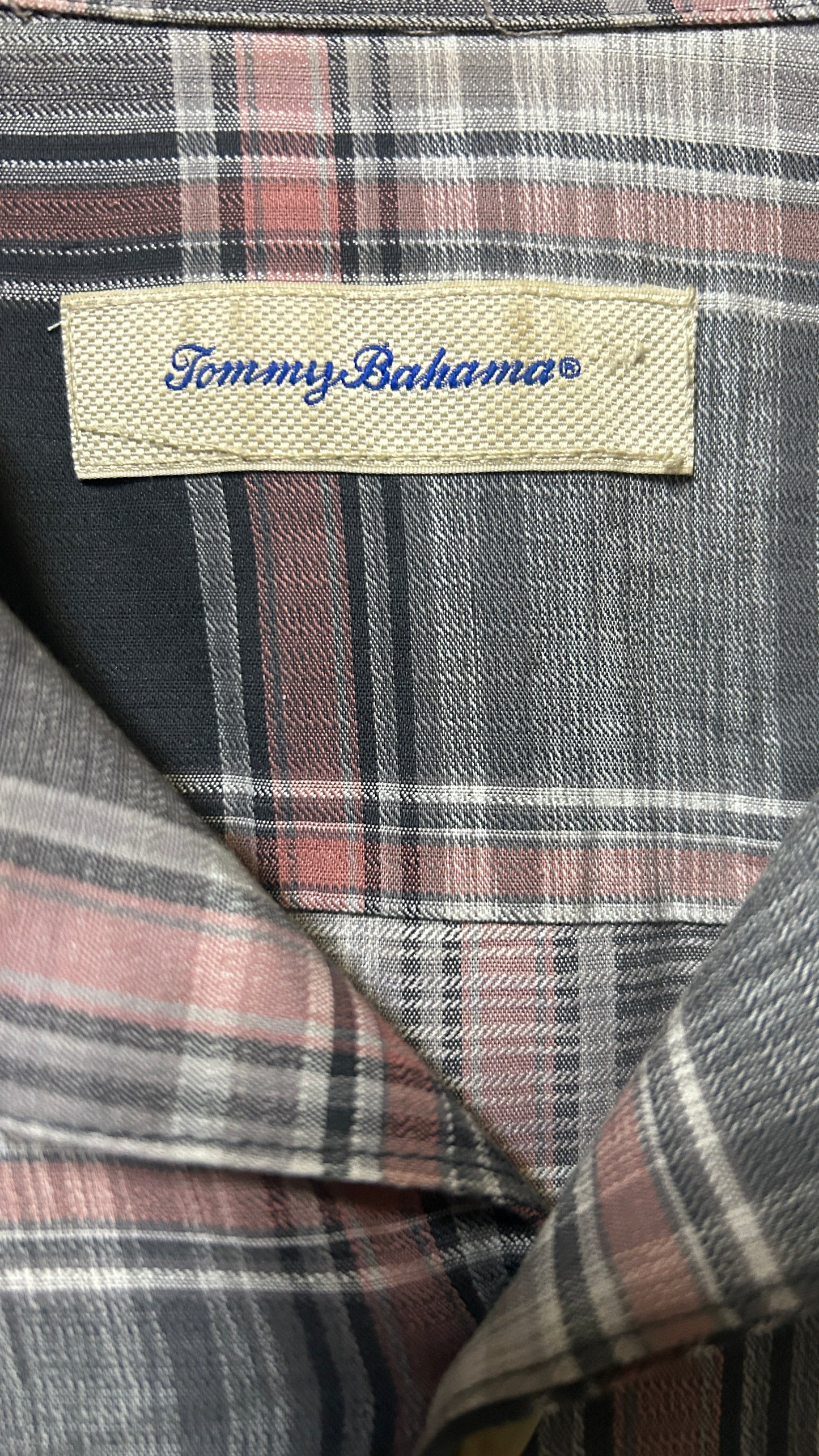 Tommy Bahama Short sleeve button down shirt Large Silk Cotton
