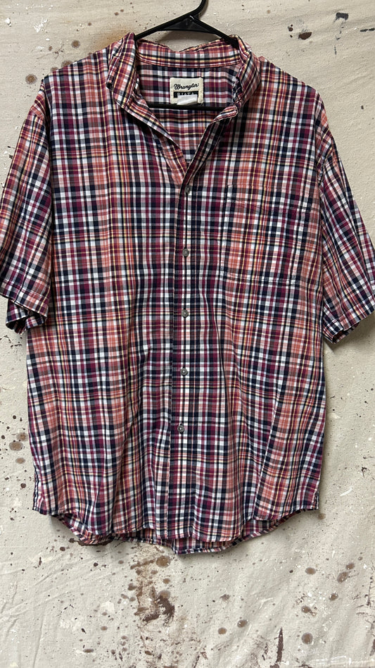 Wrangler Short sleeve button down shirt Medium Orange