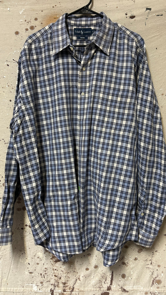 Ralph Lauren Blake long sleeve button down shirt XL Blue Gray