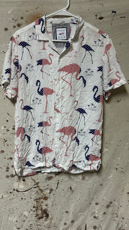 Denim & Flower Short sleeve button down shirt Small