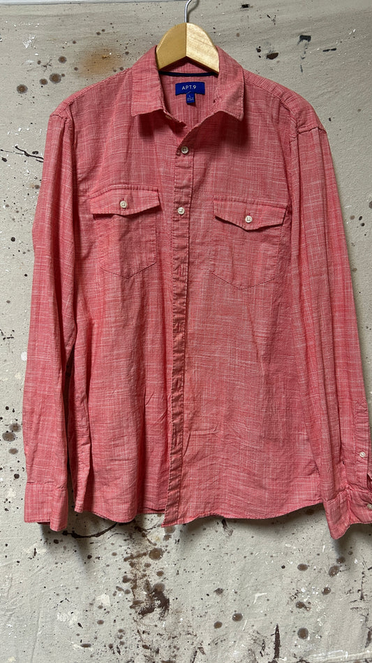 Apt. 9 Long sleeve button down shirt Large Cotton Salmon