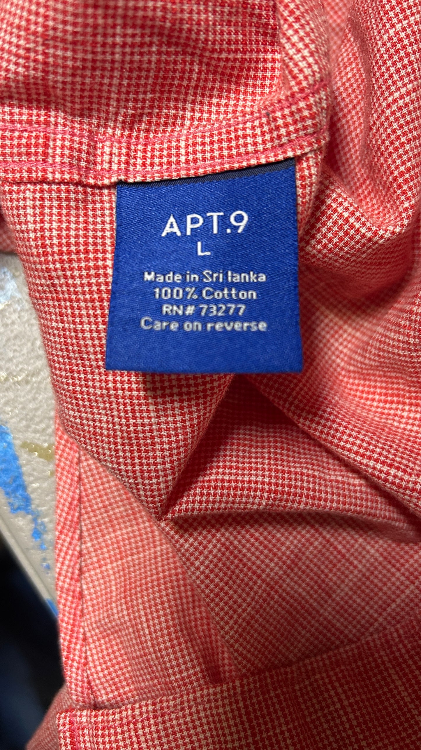 Apt. 9 Long sleeve button down shirt Large Cotton Salmon