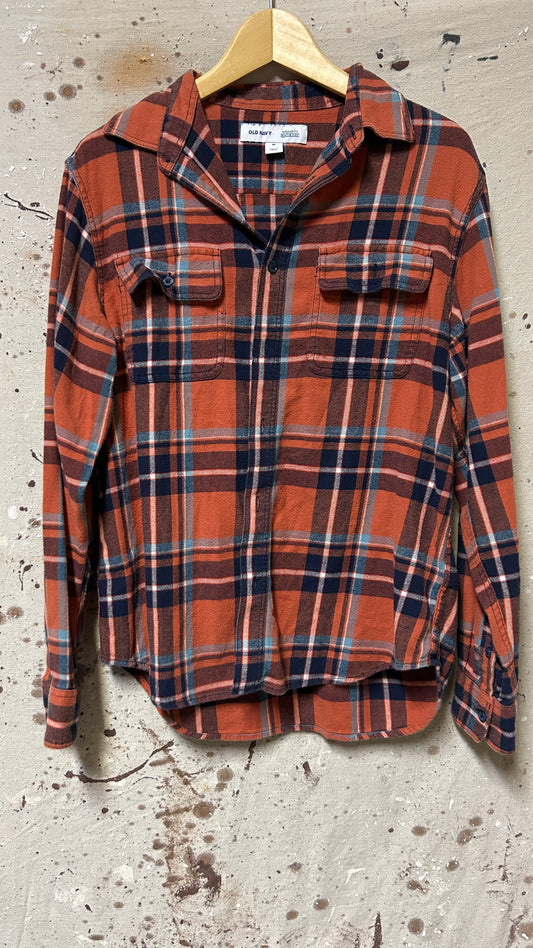 Ivy Crew Classics Long sleeve button down shirt Medium Cotton orange