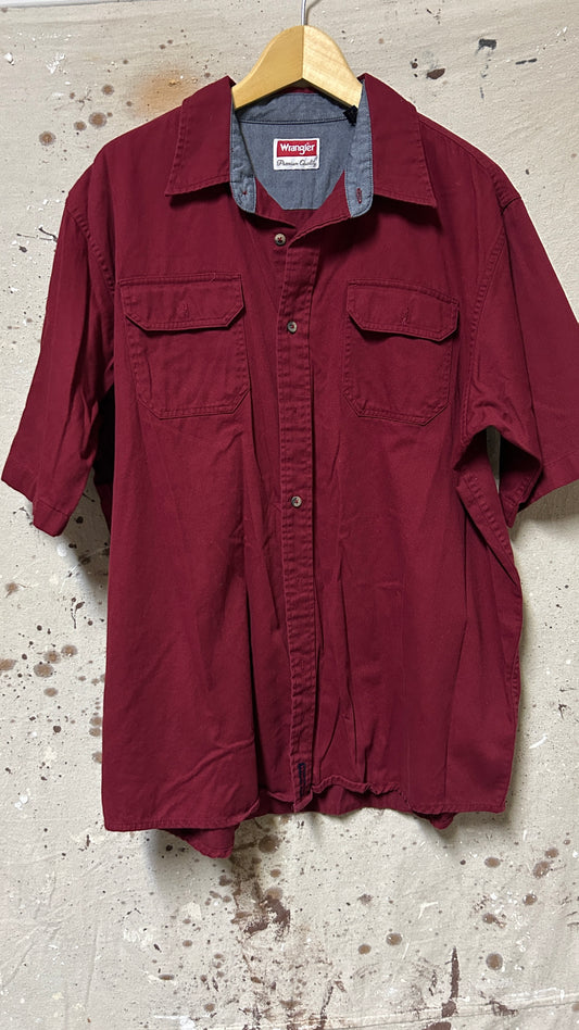Wrangler Long sleeve button down shirt XL Cotton Deep Red