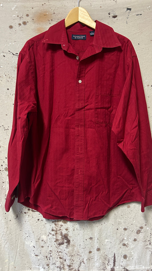 Roundtree & Yorke Long sleeve button down shirt Large Cotton