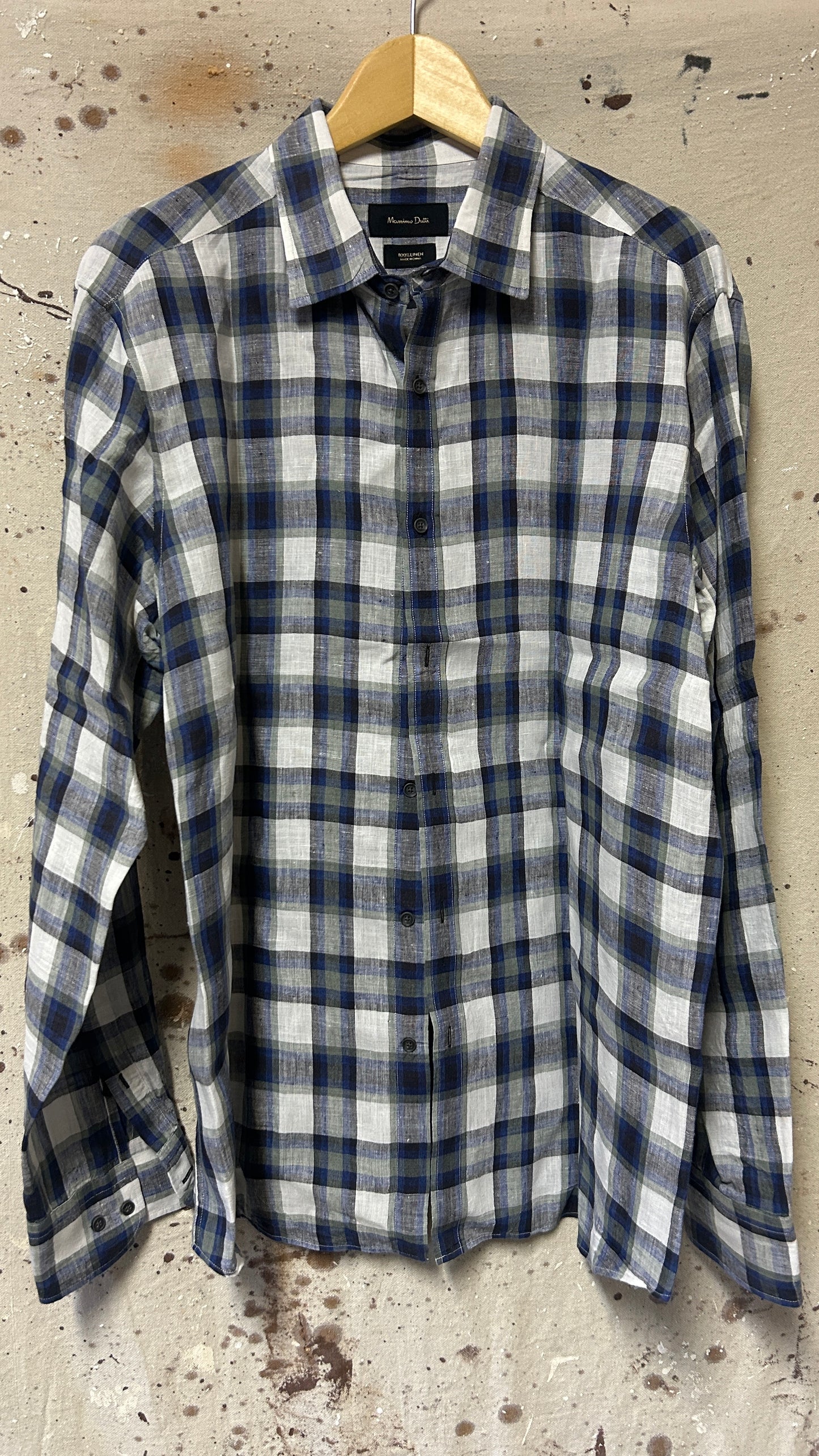 Massimo Dutti Long sleeve button down shirt Large Linen