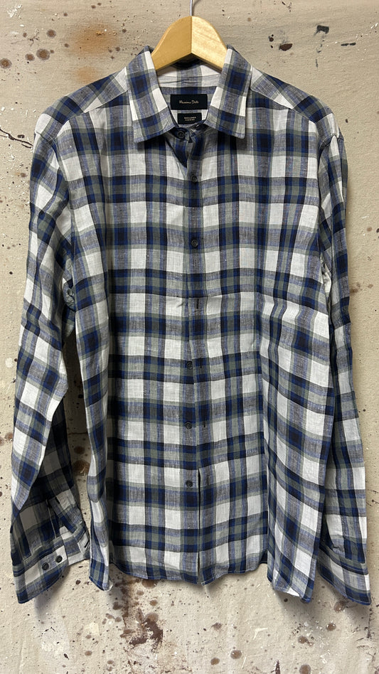 Massimo Dutti Long sleeve button down shirt Large Linen