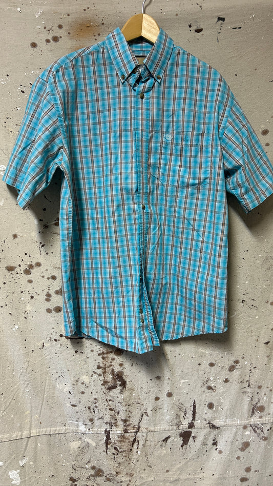 Wrangler Short sleeve button down shirt Medium Light Blue