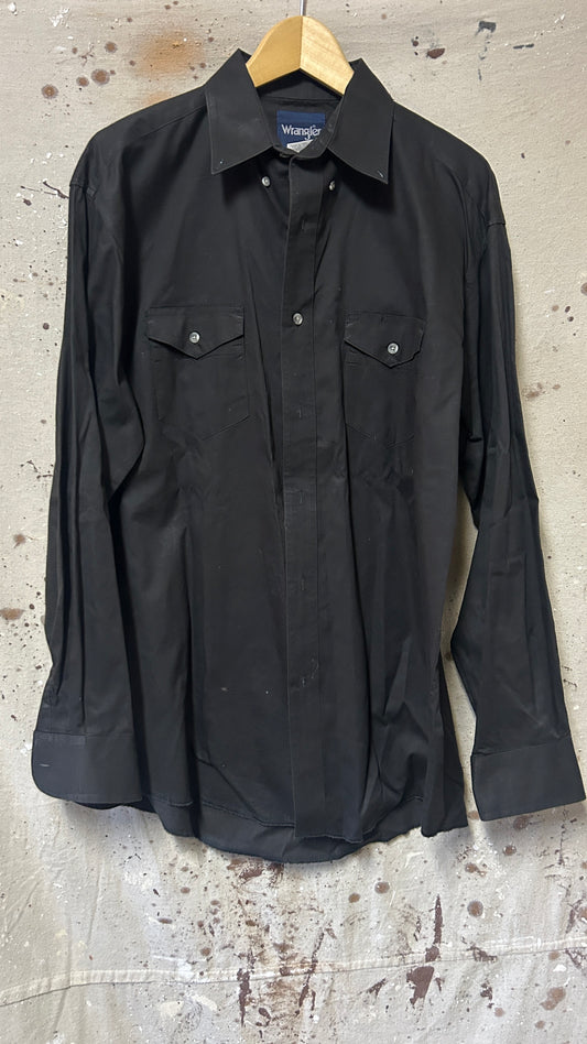 Wrangler Long sleeve button down shirt Large Black