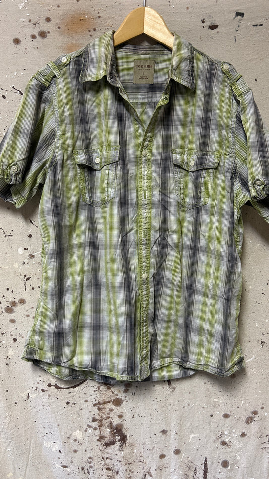Sonoma Short sleeve button down shirt Large Green