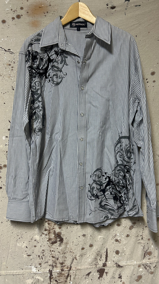Petrol Long sleeve button down shirt Large