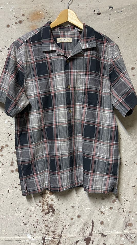 Tommy Bahama Short sleeve button down shirt Large Silk Cotton