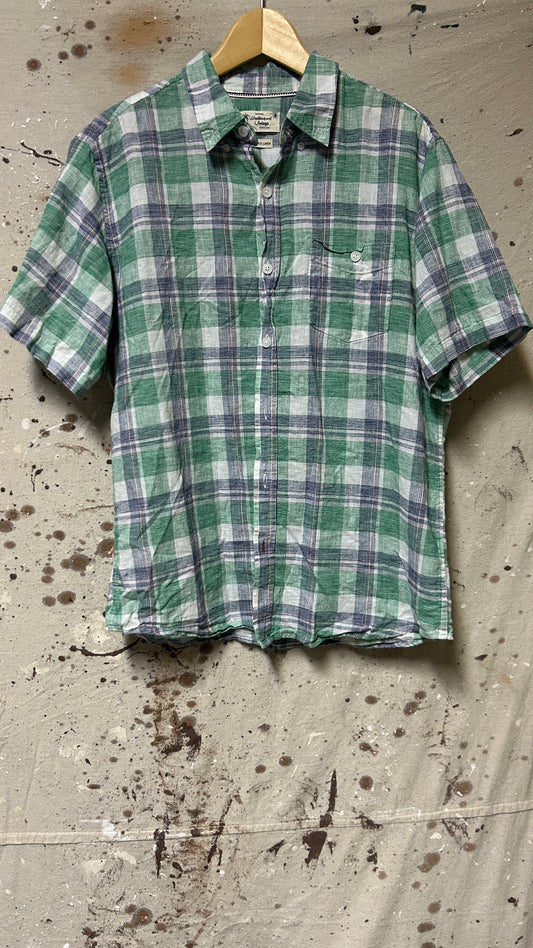 Weatherproof Vintage Short sleeve button down shirt Medium Linen Cotton