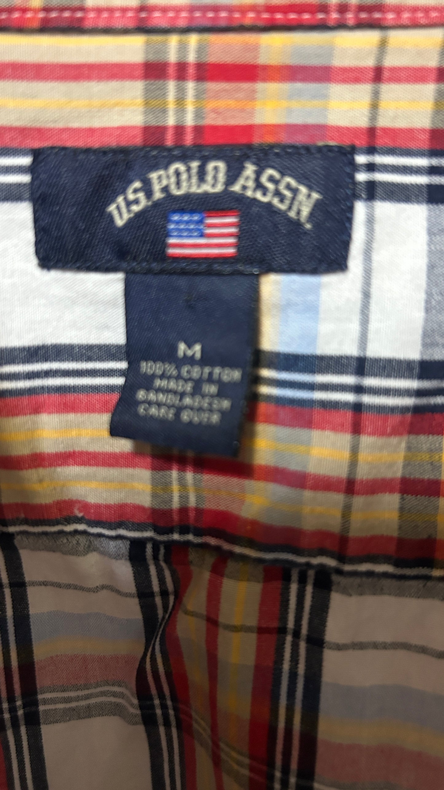 US Polo Assn. Short sleeve button down shirt Medium Cotton
