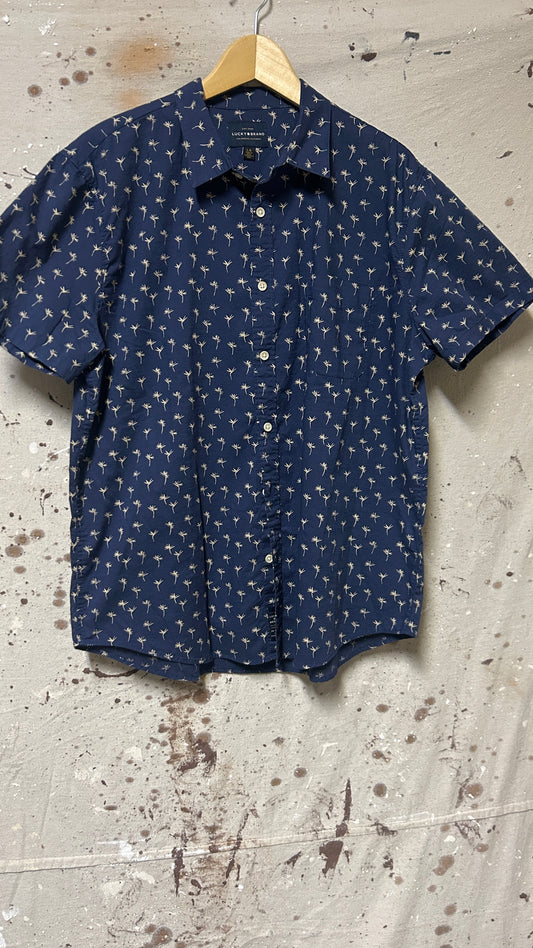 Lucky Brand Short sleeve button down shirt Large Blue